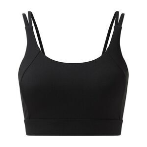 TriDri Womens/Ladies Cross Back Medium Impact Sports Bra / Black